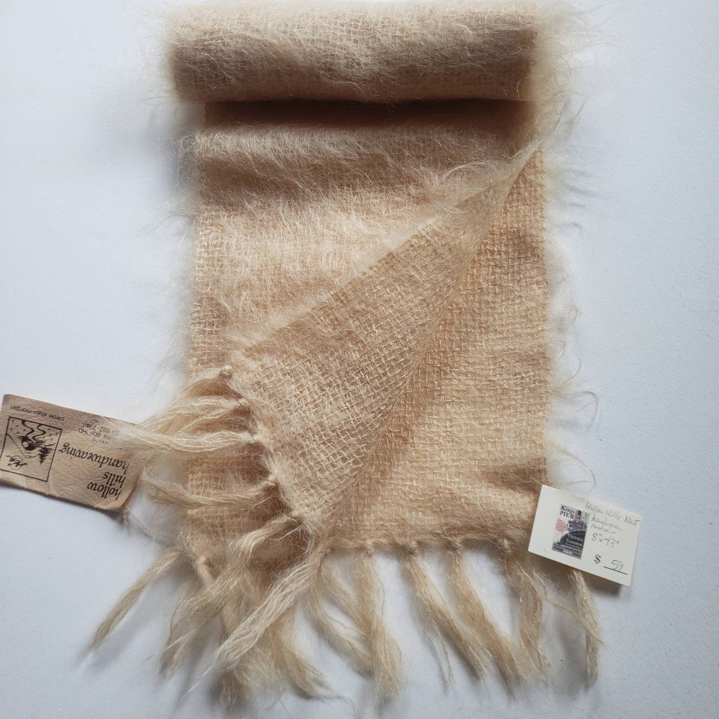 Vintage Handwoven Mohair Scarf. NWT. Made in Nova Scotia, Canada