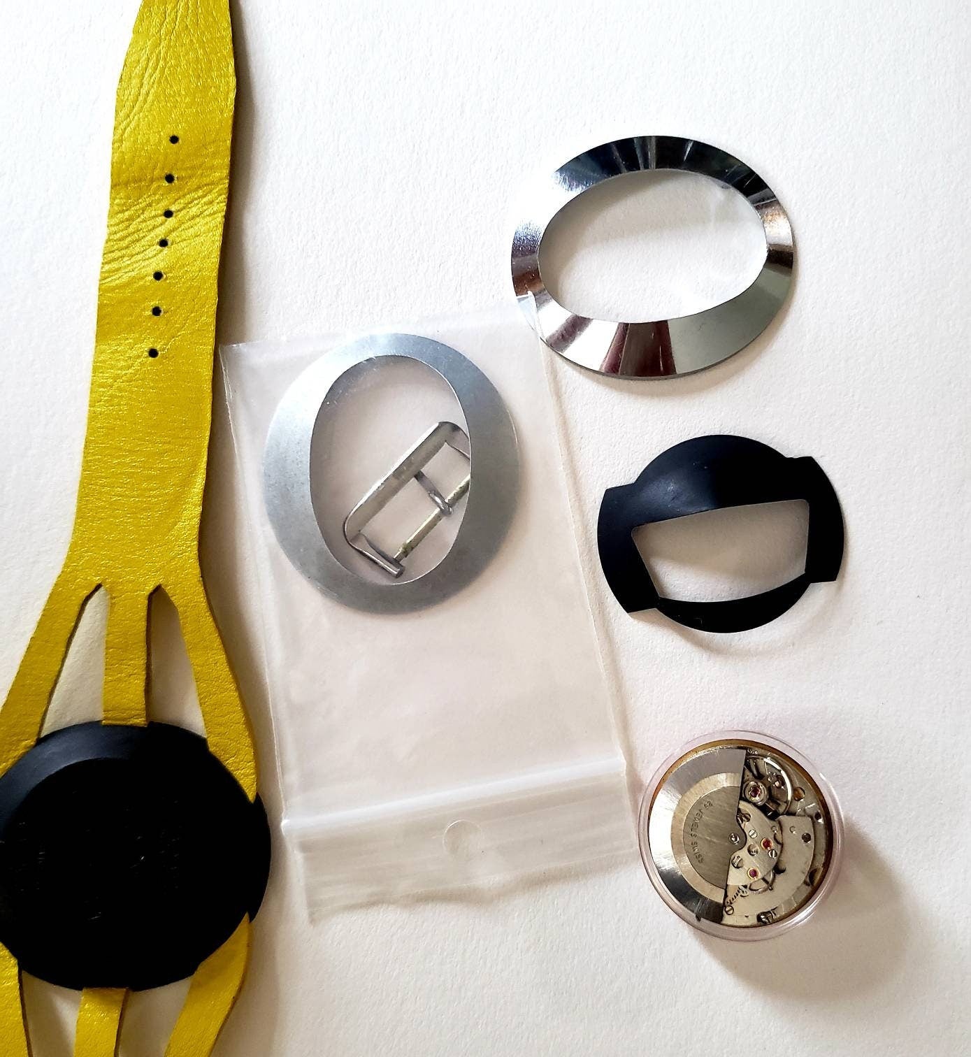 Very Rare 70's vintage Swiss MK 1 Spaceman wrist watch. Designed by Andre le Marquand. 25 jewel automatic Swiss movement