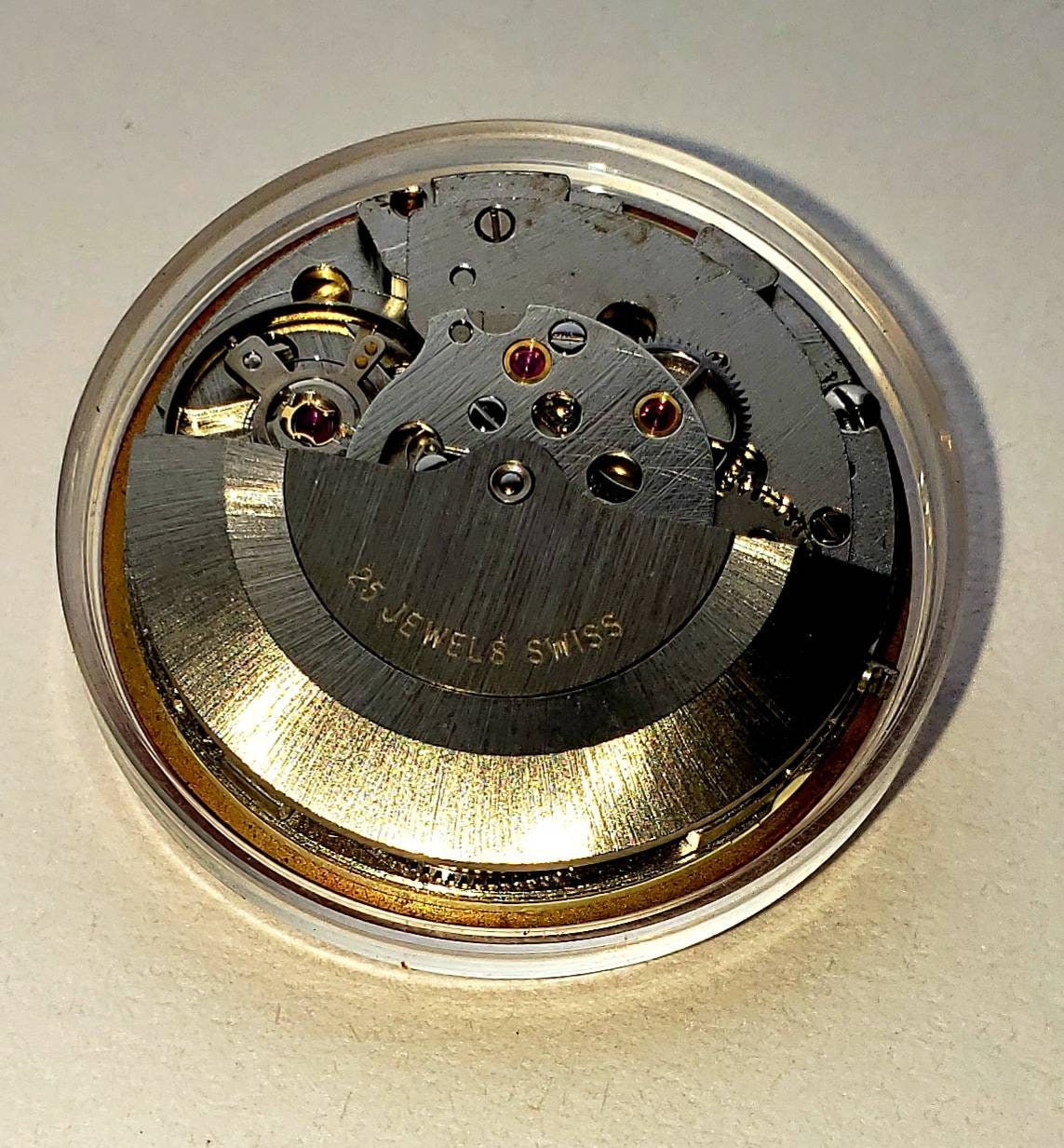 Very Rare 70's vintage Swiss MK 1 Spaceman wrist watch. Designed by Andre le Marquand. 25 jewel automatic Swiss movement