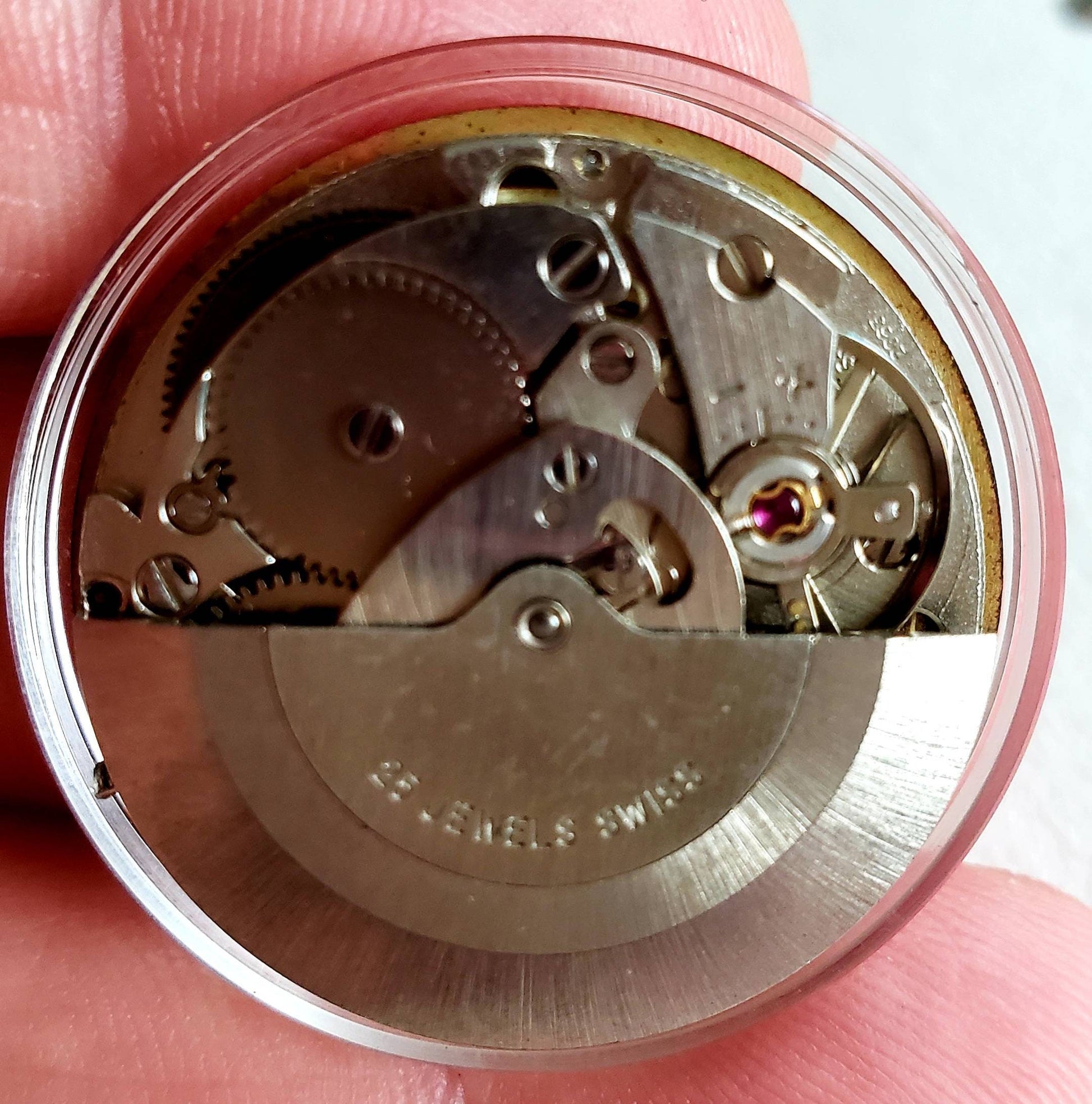 Very Rare 70's vintage Swiss MK 1 Spaceman wrist watch. Designed by Andre le Marquand. 25 jewel automatic Swiss movement