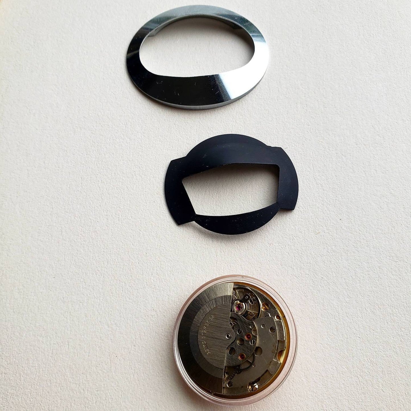 Very Rare 70's vintage Swiss MK 1 Spaceman wrist watch. Designed by Andre le Marquand. 25 jewel automatic Swiss movement