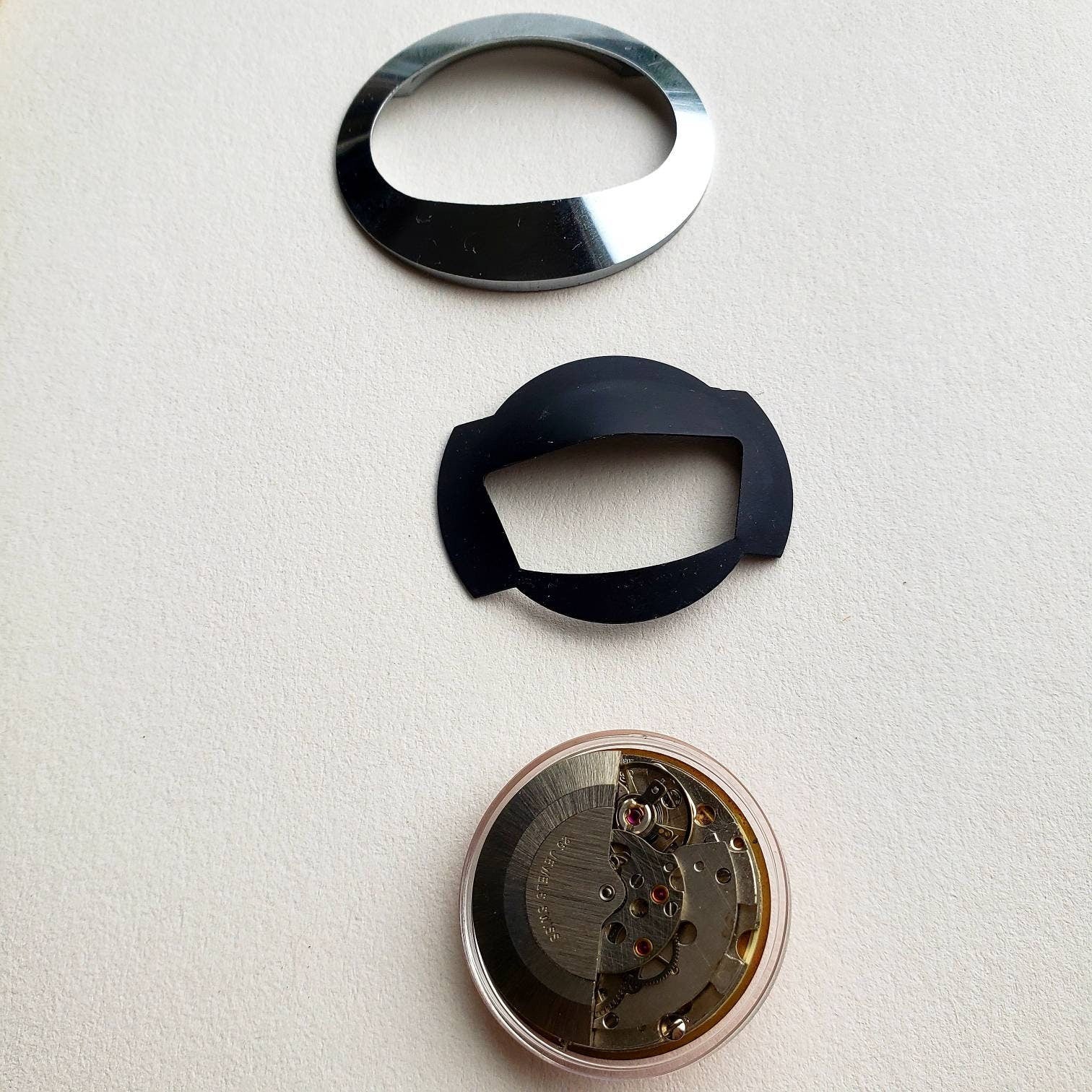 Very Rare 70's vintage Swiss MK 1 Spaceman wrist watch. Designed by Andre le Marquand. 25 jewel automatic Swiss movement