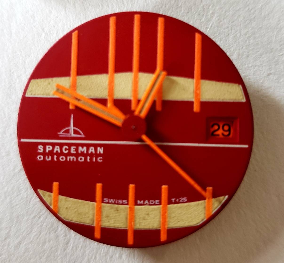 Very Rare 70's vintage Swiss MK 1 Spaceman wrist watch. Designed by Andre le Marquand. 25 jewel automatic Swiss movement