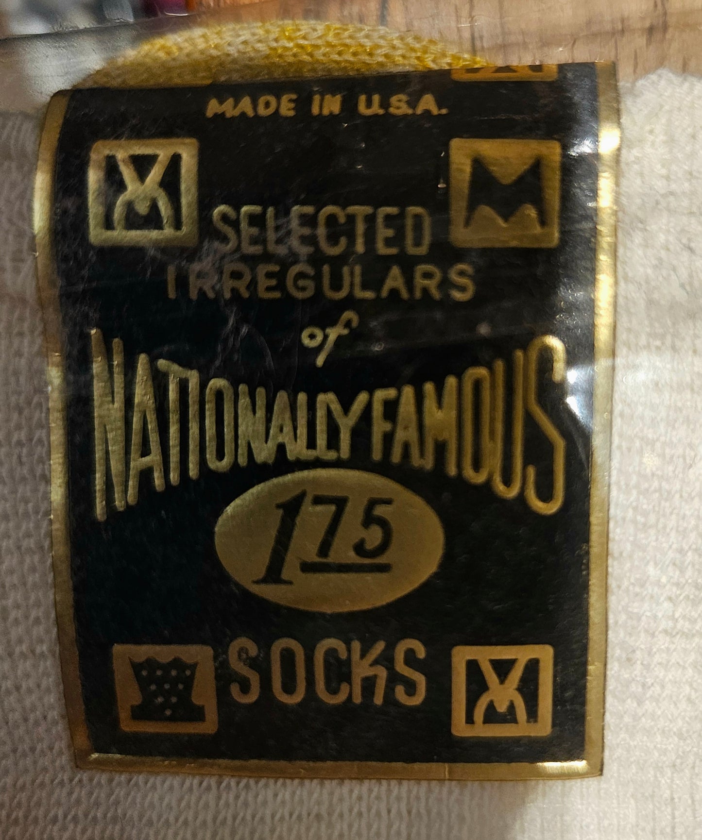 Deadstock Vintage Nationally Famous Cotton Mens White Dress Socks. Made in USA