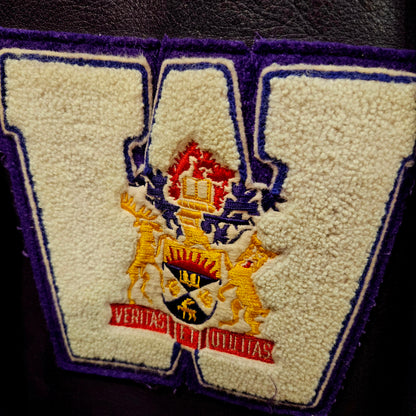 Vintage Western University Purple Varsity Jacket