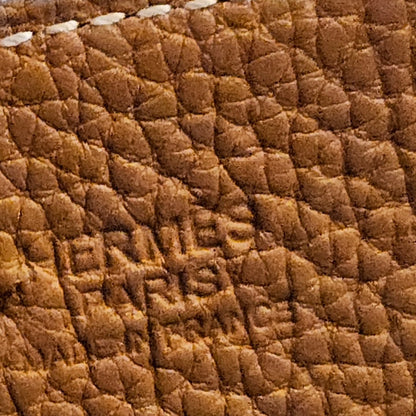 HERMÈS brushed silver tone belt buckle and reversible HERMÈS leather belt