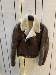 Vintage 1980s Shearling Bomber Jacket, Made in Nova Scotia, Chest 44”