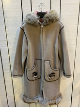 Load image into Gallery viewer, Vintage Brown Wool Northern Parka with Storm Shell and Bird Motif, Made in Canada, Chest 38”
