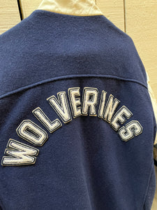 Vintage Wolverines White and Blue Varsity Jacket, Made in Canada, Size Large