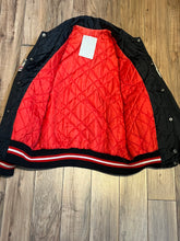 Load image into Gallery viewer, Vintage Triple 20 Dart League Black Varsity Jacket, Chest 48” SOLD

