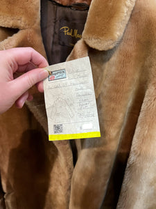 Vintage Paul Magder Light Brown Fur Coat, Made in Canada, Chest 52”