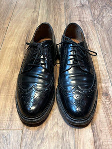 Vintage Deadstock Dacks Black Leather Wingtip Derby Shoes, Made in Canada, Size US Mens 10, EUR 43, Sold