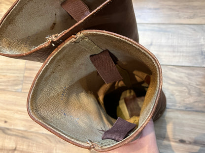 Vintage Frye Cognac Square Toe Boot, Made in USA, Size US Mens 10 ½, EUR 43 1/2