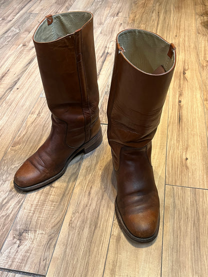Vintage 1990s Frye Cognac Boot, Made in USA, Size US Mens 10, EUR 43 . SOLD
