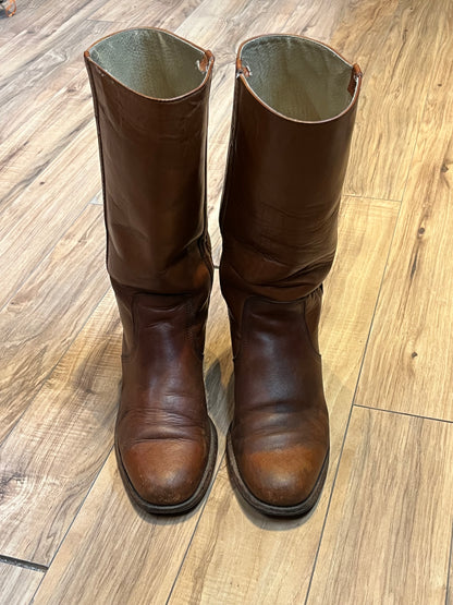 Vintage 1990s Frye Cognac Boot, Made in USA, Size US Mens 10, EUR 43 . SOLD