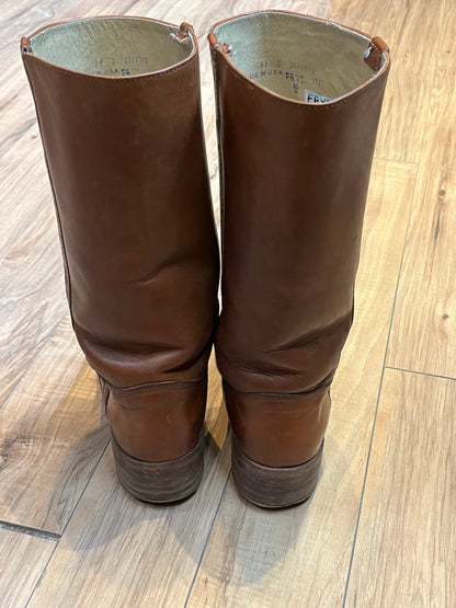Vintage 1990s Frye Cognac Boot, Made in USA, Size US Mens 10, EUR 43 . SOLD