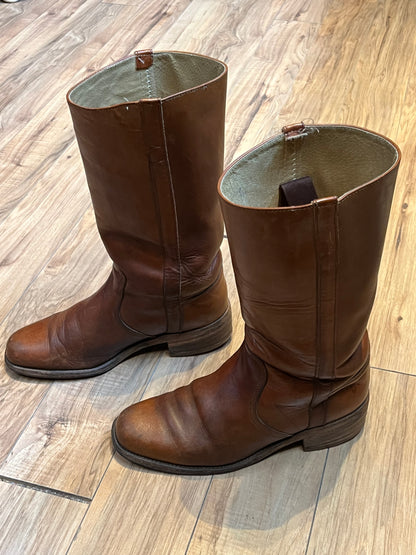 Vintage 1990s Frye Cognac Boot, Made in USA, Size US Mens 10, EUR 43 . SOLD