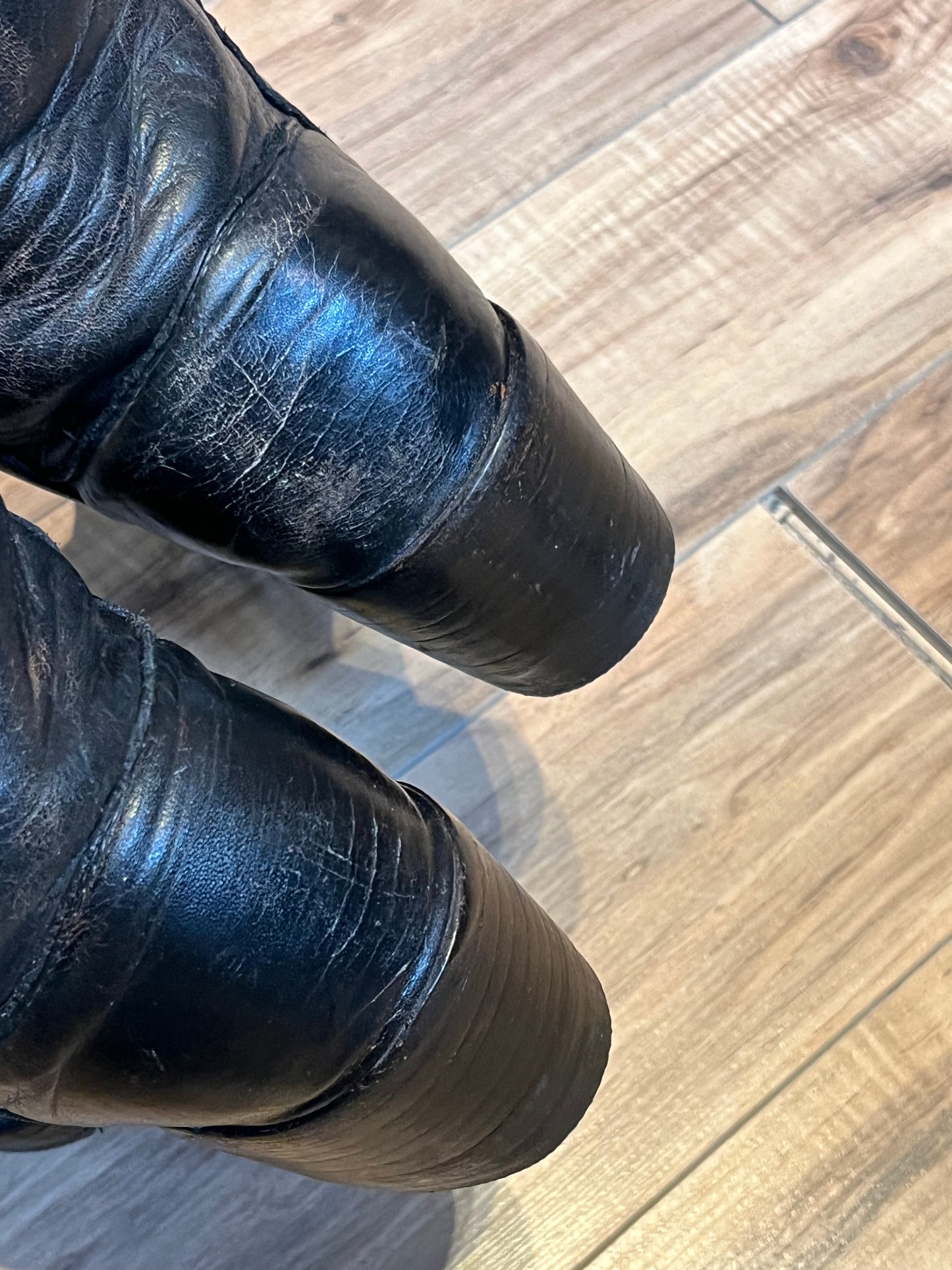 Vintage 1970s Frye Black Label Tall Leather Boots, Made in USA, Size US Womens 6, EUR 38 SOLD