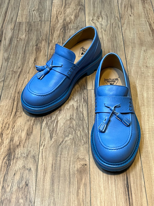 John Fluevog 7th Heaven Lindy Blue Loafers, Made in Portugal, Size US Mens 9, EUR 42