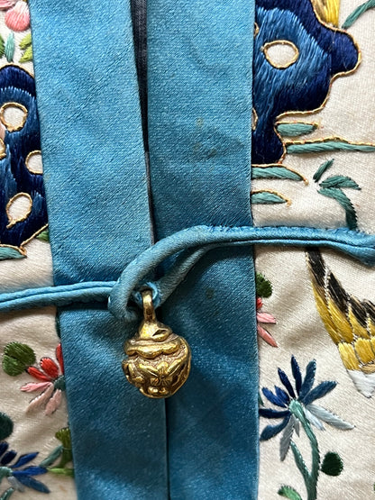 Rare Fine Antique Qing Dynasty Silk Embroidered Robe Kimono