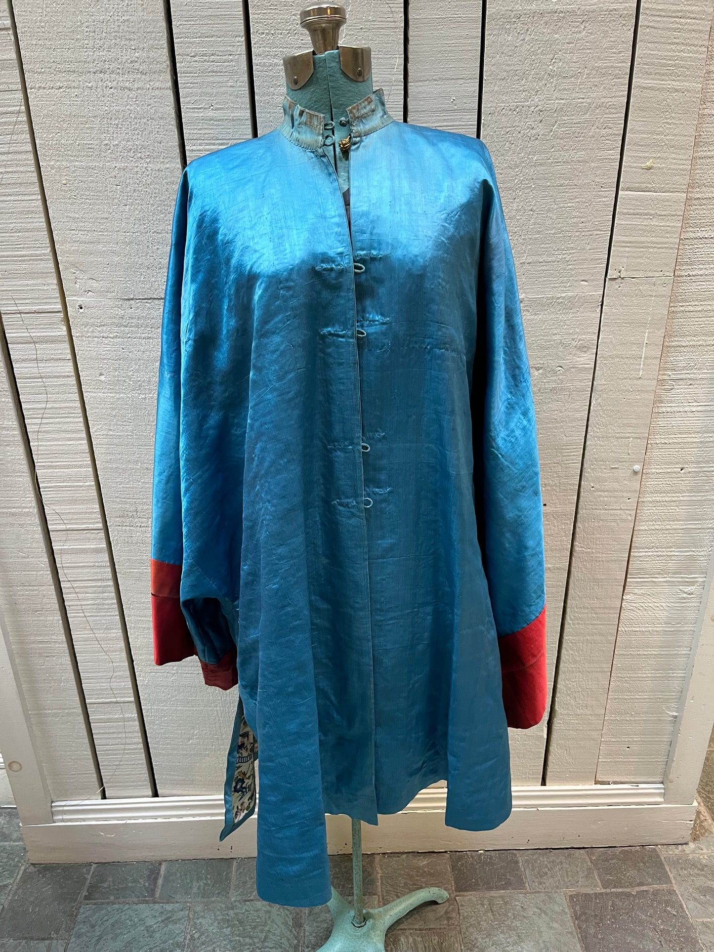Rare Fine Antique Qing Dynasty Silk Embroidered Robe Kimono