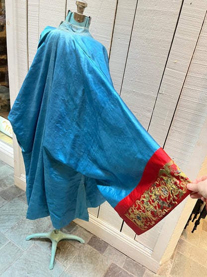 Rare Fine Antique Qing Dynasty Silk Embroidered Robe Kimono