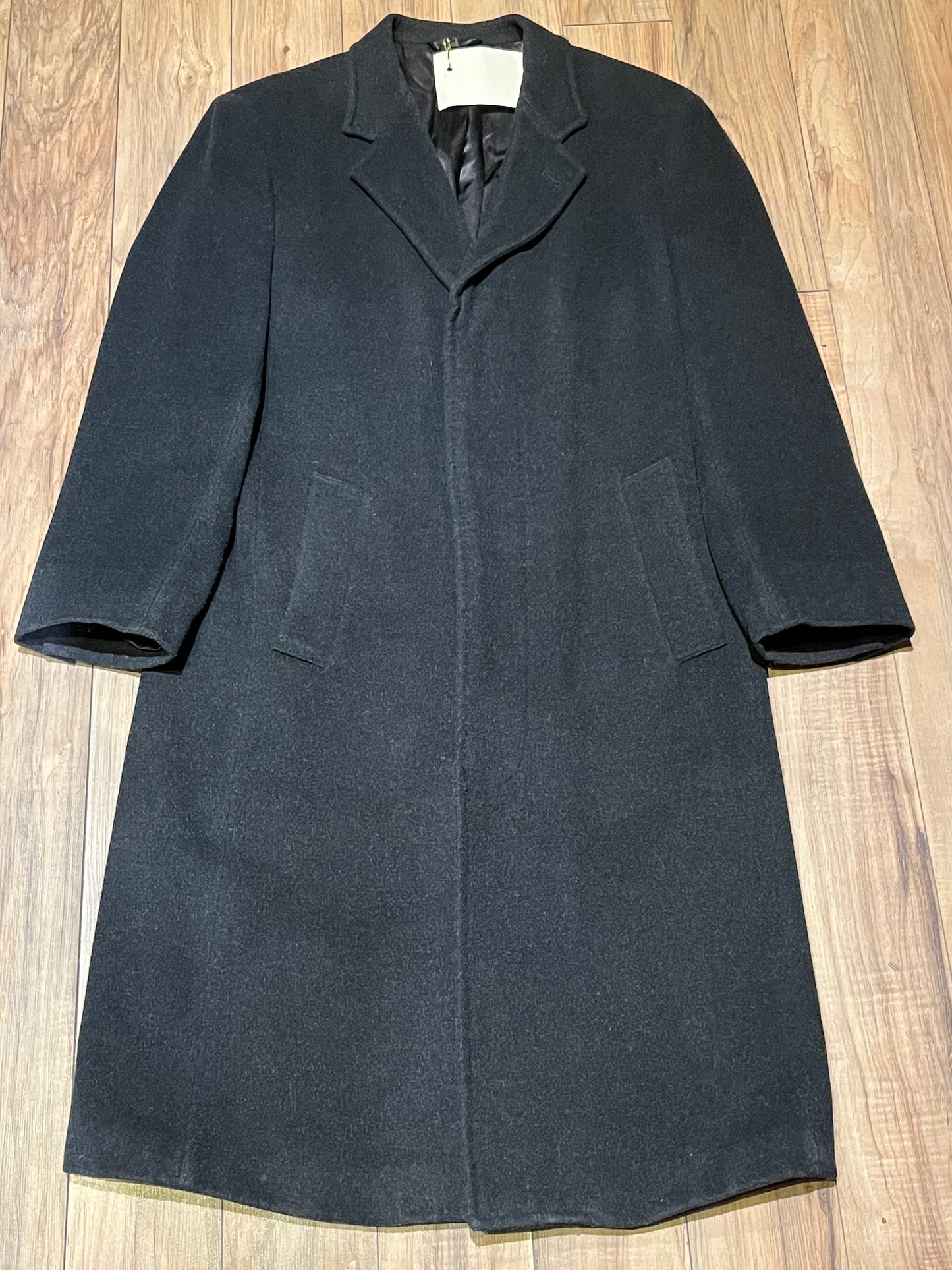 Vintage Weather Report Black Long Wool Blend Coat, Size 40 Short SOLD