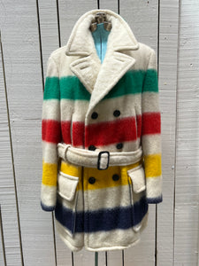 Vintage Hudson’s Bay Company Point Blanket Coat with Belt, Made in Canada, Chest 46” SOLD