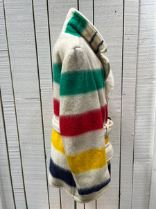 Vintage Hudson’s Bay Company Point Blanket Coat with Belt, Made in Canada, Chest 46”