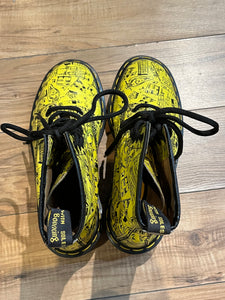 Rare Yellow London Icons Vintage 1460 Doc Martens, Made in England, Size UK 5,Womens US 7
