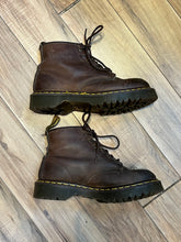 Load image into Gallery viewer, Vintage Doc Martens Brown 6 Eyelet Leather Boots, Made in England, Size UK 7, US Men’s 8, Women’s 9
