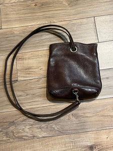 Vintage Roots Brown Leather Crossbody/ Knapsack, Made in Canada