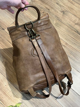 Load image into Gallery viewer, Vintage Roots Tribal Leather Brown Knapsack, Made in Canada
