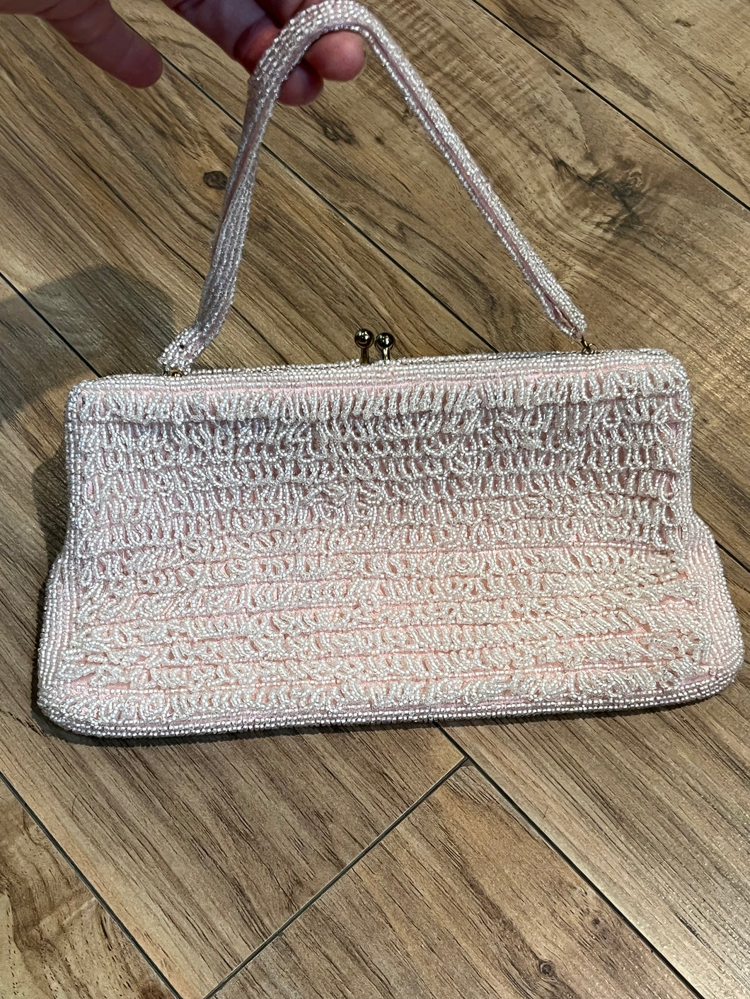 Vintage 60’s Walborg Light Pink Beaded Handbag, Made in Japan