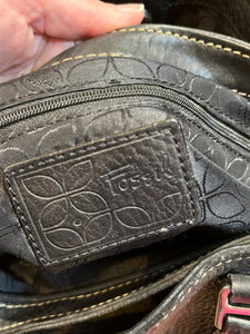 Vintage Fossil Black Leather Handag SOLD