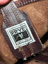 Load image into Gallery viewer, Vintage Frye brown harness boots with chisel toe, full grain leather upper and synthetic sole.  Made in USA Size 7.5 US Women
