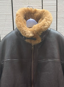 Vintage Greycar Brown Shearling Jacket, Made in England, Chest 46”