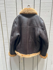 Vintage Greycar Brown Shearling Jacket, Made in England, Chest 46”