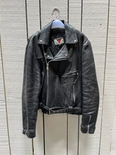Load image into Gallery viewer, Vintage Full-Bore Rodeo Black Leather Moto Jacket
