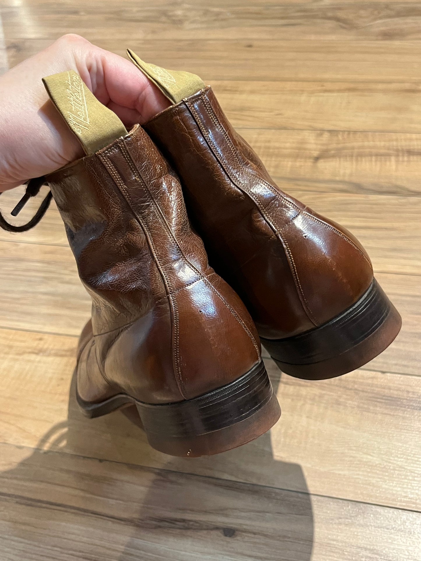 Rare Antique 1900-1910’s Nettleton Calf Skin Boots, Made in USA, Size US Men’s 8.5