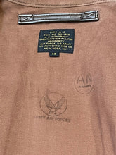 Load image into Gallery viewer, Authentic Vintage A-2 DWC-30-1415 Falcon Brown Leather US Air Force Flight Jacket, Made in USA, Size 46
