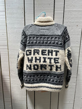 Load image into Gallery viewer, North Star “Bob and Doug Mackenzie’s Great White North” Cowichan Style Zip Cardigan, NWT, Made in Canada, Size Medium

