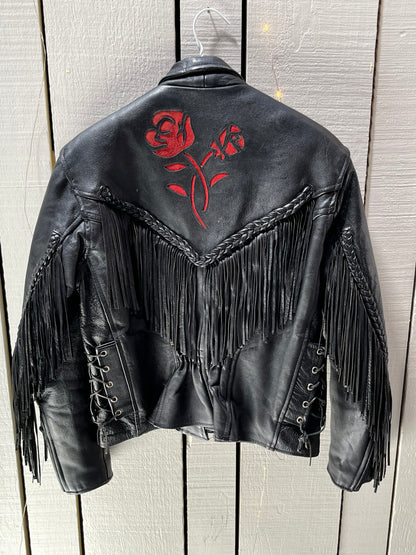 Vintage 80’s Antelope Creek Leather Jacket with Fringe, Chest 38”, SOLD