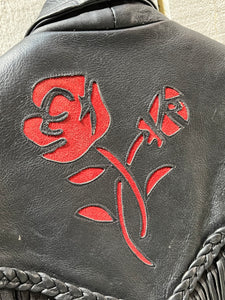 Vintage 80’s Antelope Creek Leather Jacket with Fringe, Chest 38”