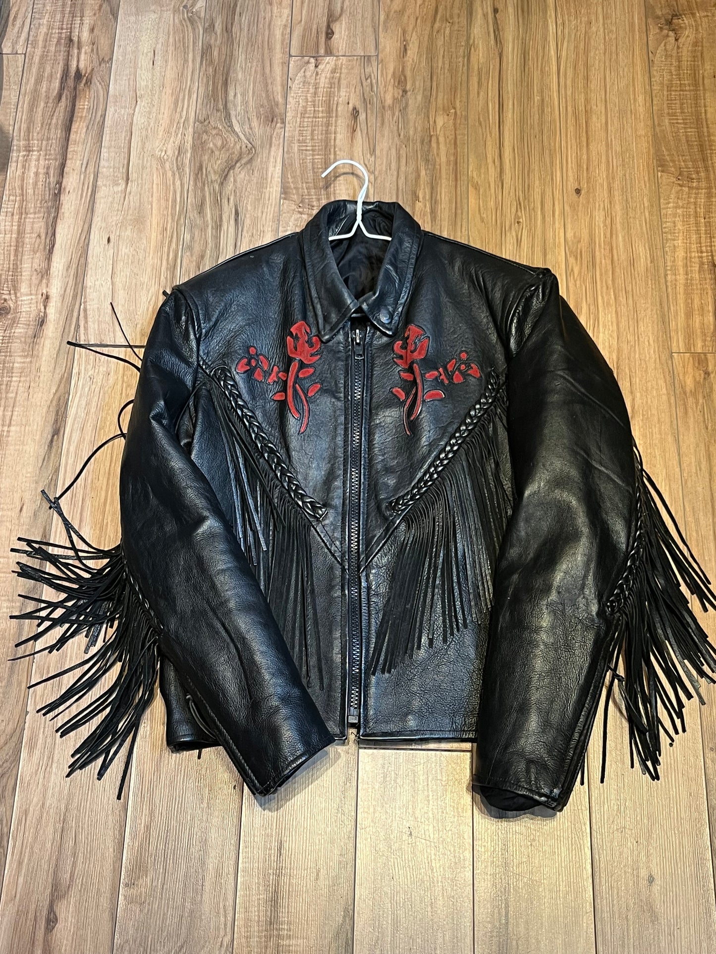 Vintage 80’s Antelope Creek Leather Jacket with Fringe, Chest 38”, SOLD