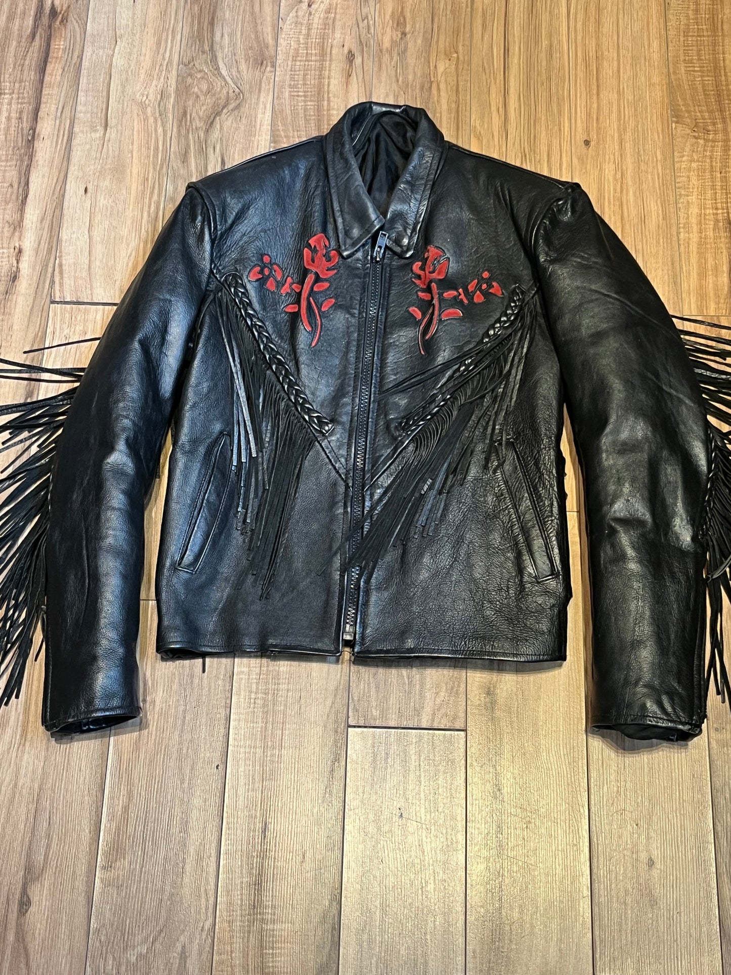 Vintage 80’s Antelope Creek Leather Jacket with Fringe, Chest 38”, SOLD