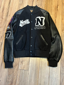 Vintage North Star Black Varsity Jacket, Made in Canada, Size Medium
