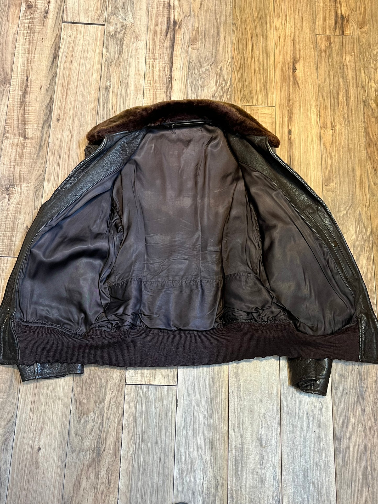 Vintage WW2 USN G-1 Brown Leather Flight Jacket, size 44 SOLD