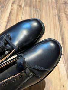 Vintage 1980’s Deadstock RCMP Issue Black Leather Oxford Shoes, Made in Canada, Size Women’s 7.5 AA US