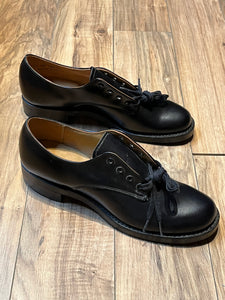 Vintage 1980’s Deadstock RCMP Issue Black Leather Oxford Shoes, Made in Canada, Size Women’s 7.5 AA US